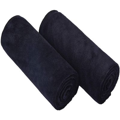 HOPESHINE Home Gyms Towel for Men Women Microfiber Gym Towels Cycling Workout Sweat Towel Set Quick Dry Exercise Sports Travel Towel Fast Drying 2-Pack (Black x2)