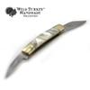 Wild Turkey Handmade Gentleman's Trapper Folding Pocket Collector's Knife EDC Slim Sleek Design (White Pearl) view 2