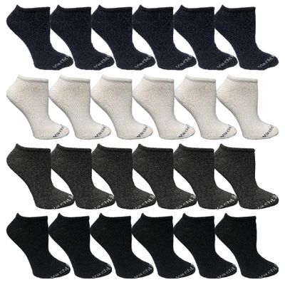Yacht & Smith 24 Pairs Of Wholesale Womens Cotton Shoe Liner Training Socks Size 9-11 (Assorted, 24)