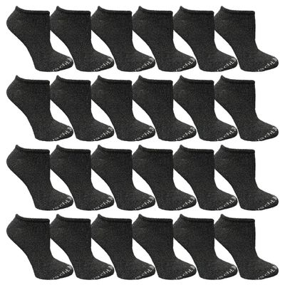 Yacht & Smith 24 Pairs Of Wholesale Womens Cotton Shoe Liner Training Socks Size 9-11 (Dark Heather Gray, 24)