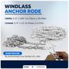 Five Oceans Windlass Anchor Rode, Hand-Spliced Anchor Rope and Chain Combination Kit, 1/2" x 100' Nylon 3-Strand Rope, 1/4" x 15' G4 Hot-Dipped Galvanized Steel Chain for Boat Anchor System - FO4286 view 2
