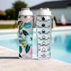 50 Strong Reusable Water Bottle with Time Markers  30 oz BPA-Free Leakproof Bottle with Chug Cap & Easy-Carry Handle  Made in USA (Pretty Flowers) view 2
