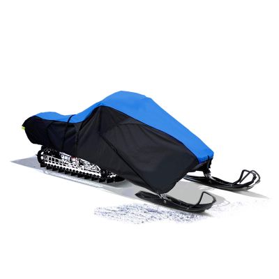EliteShield Snowmobile Cover, Heavy Duty Trailerable Snowmobile Storage Cover; Compatible with Polaris Ski Doo Arctic Cat Yamaha and More, Blue/Black Color Fits Youth Snowmobile up to 80 Inch Long