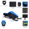 EliteShield Snowmobile Cover, Heavy Duty Trailerable Snowmobile Storage Cover; Compatible with Polaris Ski Doo Arctic Cat Yamaha and More, Blue/Black Color Fits Youth Snowmobile up to 80 Inch Long view 2