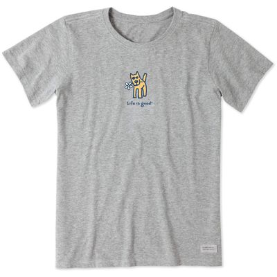 Life is Good Women's Vintage Crusher Tee Rocket with Daisy, Heather Gray - XL