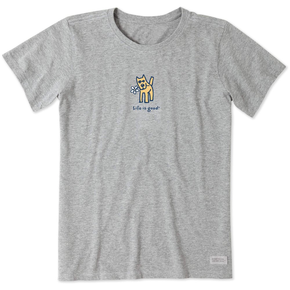 Life is Good Women's Vintage Crusher Tee Rocket with Daisy, Heather Gray - XL