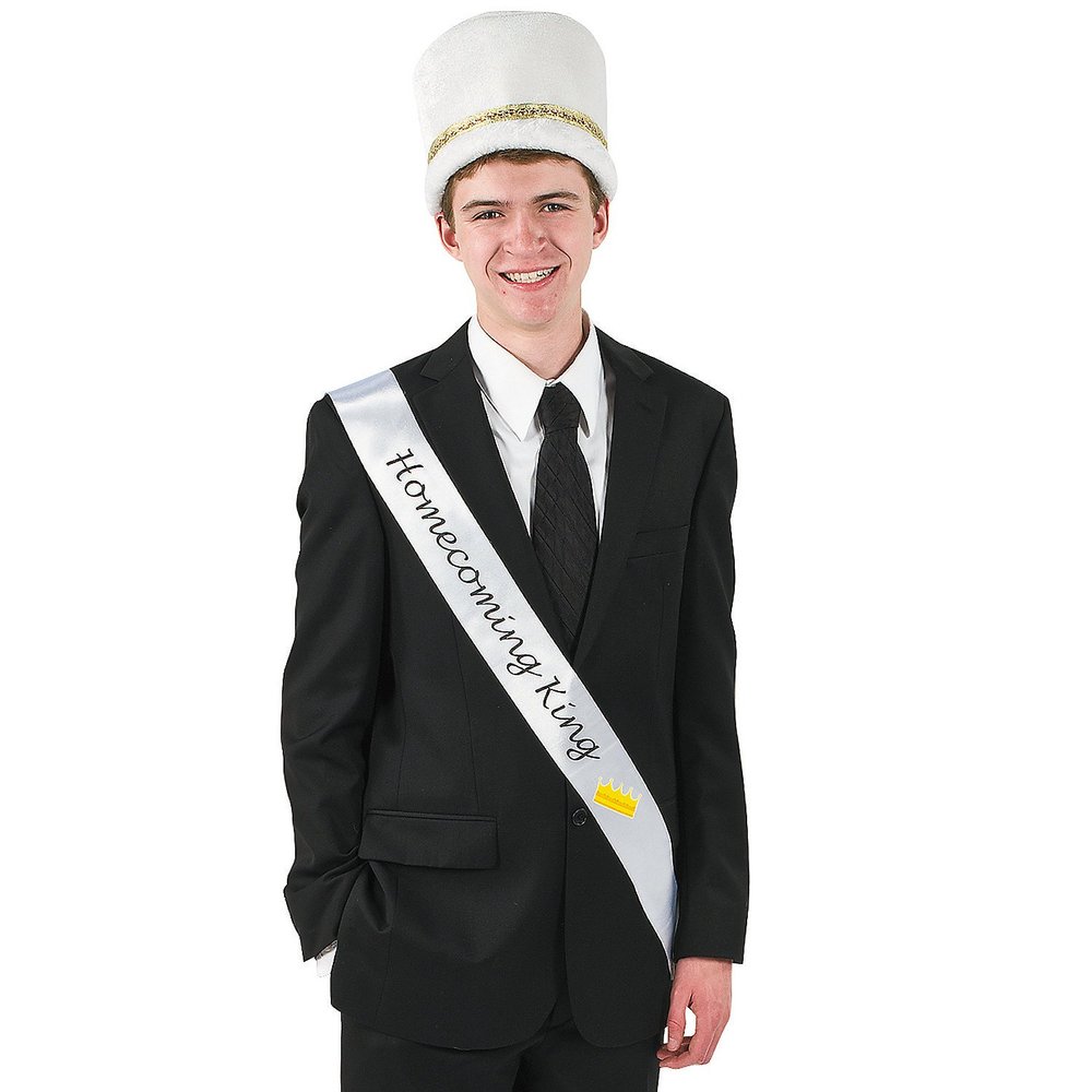 Fun Express King Sash - Premium White Satin Fabric Ideal for Pageants Crowning Ceremonies Costumes and Special Celebrations Adds Royal Touch to Your Event Great for Parties and Festivals - 1 Piece