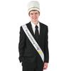 Fun Express King Sash - Premium White Satin Fabric Ideal for Pageants Crowning Ceremonies Costumes and Special Celebrations Adds Royal Touch to Your Event Great for Parties and Festivals - 1 Piece view 1