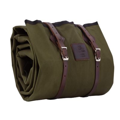 1844 Helko Werk Handmade Waxed Canvas Cowboy Bedroll - Camp Bed Roll w Leather Straps & Zipper-Waterproof-Sleeping Bag (Bedroll Forest Green) #F8761FG