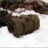 1844 Helko Werk Handmade Waxed Canvas Cowboy Bedroll - Camp Bed Roll w Leather Straps & Zipper-Waterproof-Sleeping Bag (Bedroll Forest Green) #F8761FG view 2