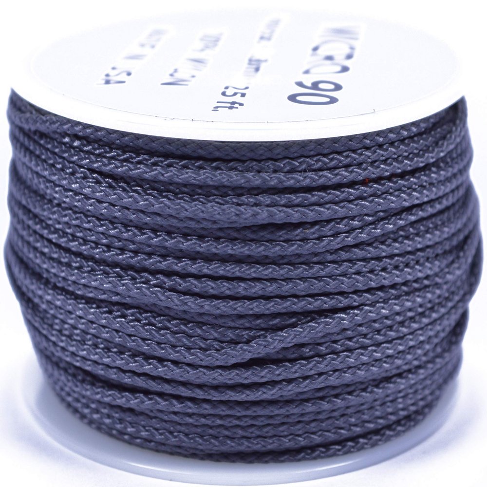 Charcoal Micro Cord for Paracord - 1/16" (1.18mm) Accessory Rope - 1000 Foot Spool