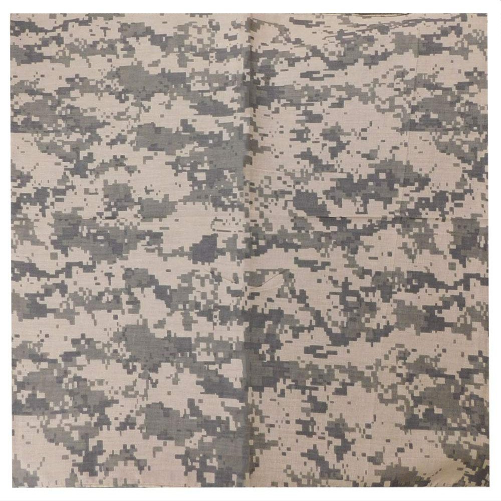 ACU Digital Camouflage Camo 100% Cotton 22"x22" Bandanna