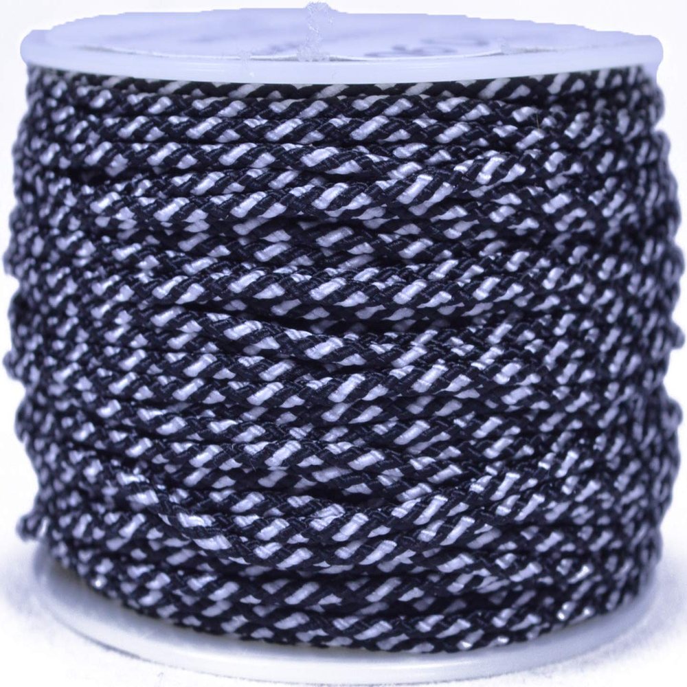 Black and White Camo Micro Cord for Paracord - 1/16" (1.18mm) Accessory Rope - 1000 Foot Spool