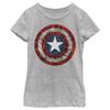 Fifth Sun Marvel Universe ComicBook Shield Girl's Crew Tee, Athletic Heather, Medium view 1