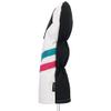 Majek Golf Vintage Headcovers White Seafoam Teal Pink Stripe Premium Retro Leather Style 1 Driver Head Cover Fits 460cc Drivers Handcrafted Classic Custom Designs Made in California view 3