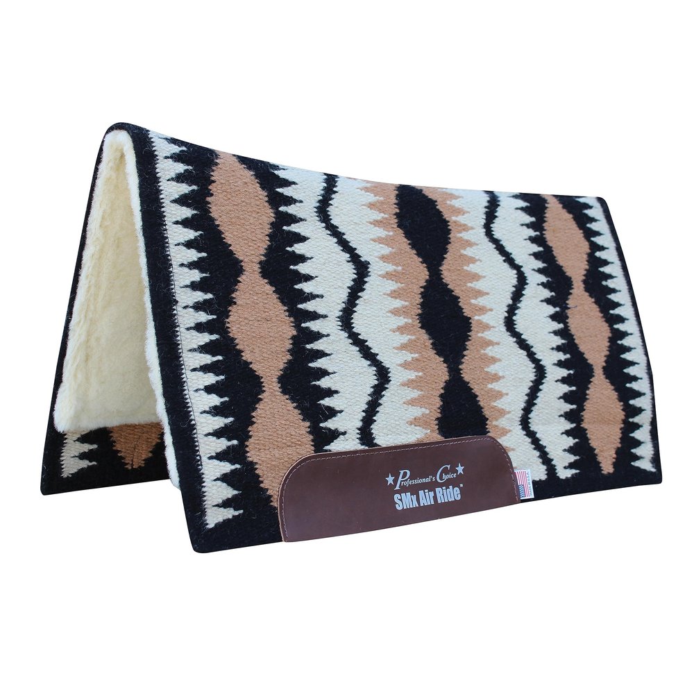 Professional's Choice Comfort-Fit SMX Air Ride Pad: Serpentine | Absorbs Shock & Improves Saddle Fit | Black