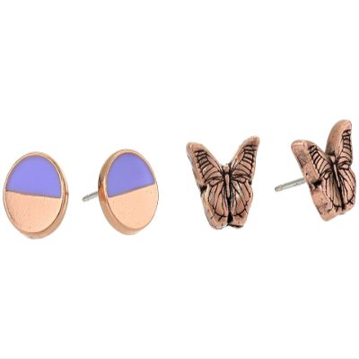 Alex and Ani Color Infusion Studs Earrings, Set of 2 Rose Gold/Butterfly One Size, A20ESP07RARSR, A20ESP07RARSR, A20ESP07RARSR, A20ESP07RARSR