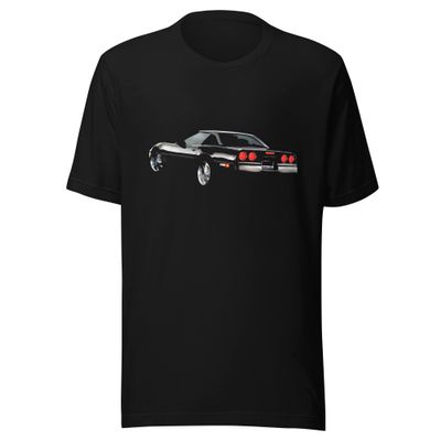 JG Infinite Black C4 Chevy 'Vette Rear Short-Sleeve Unisex T-Shirt