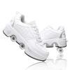 Automatic Walking Shoes Invisible Roller Skate 2 in 1 Removable Pulley Skates Skating Double-Row Deform Wheel Deformation (Silver, US 8.5) view 1