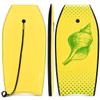 Goplus 41''/37''/33'' Lightweight Body Board for Beach, Surf Board with EPS Core, XPE Deck, HDPE Slick Bottom, Wrist Leash, Bodyboard for Kids Adults Surfing (Yellow Conch, 41 Inches) view 1