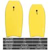 Goplus 41''/37''/33'' Lightweight Body Board for Beach, Surf Board with EPS Core, XPE Deck, HDPE Slick Bottom, Wrist Leash, Bodyboard for Kids Adults Surfing (Yellow Conch, 41 Inches) view 3
