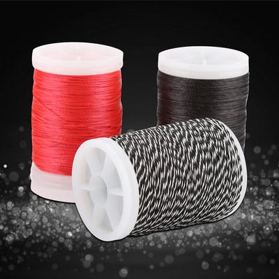 3 Colors 120m Archery Bow String Serving Thread, Strong Pull Fiber Bowstring Protector for Bows Target Outdoors Wear-Resistant(Black+White)