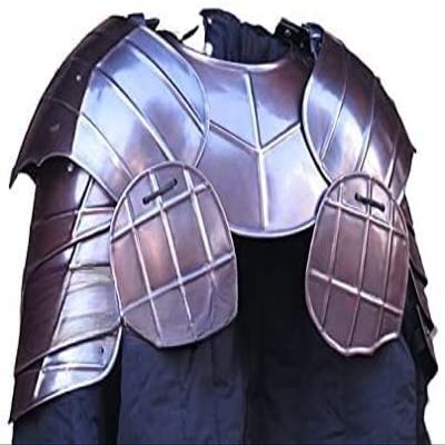 Medieval Pouldrons Shoulder Guard Armour with Gorget - One Size Copper
