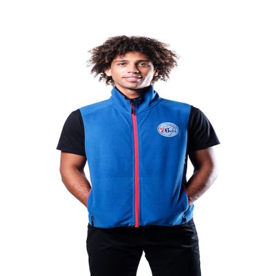 Ultra Game NBA Philadelphia 76ers Mens Full Zip Basic Vest, Team Color, S