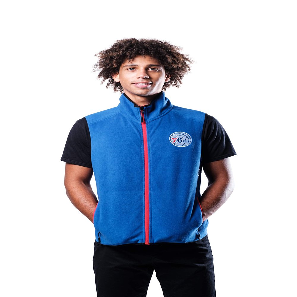 Ultra Game NBA Philadelphia 76ers Mens Full Zip Basic Vest, Team Color, S