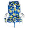 2 Tommy Bahama Backpack Beach Chairs, Aluminum, Blue/Pineapple view 2