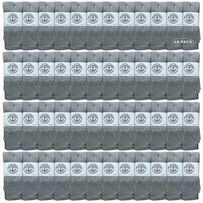 48 Pairs Of Yacht & Smith Wholesale Women's Tube Socks, Women's Cotton Referee Sport Socks Size 9-11 (Gray)
