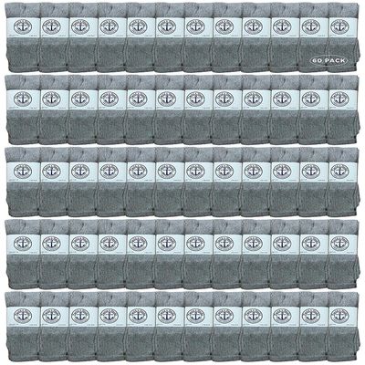 60 Pairs Of Yacht & Smith Wholesale Women's Tube Socks, Women's Cotton Referee Sport Socks Size 9-11 (Gray)
