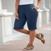 Roaman's Women's Plus Size Soft Knit Pull-On Bermuda Short - M, Ocean view 3
