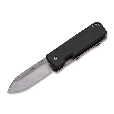 Boker Plus Lancer 42 Folding Frame Lock Pocket Knife, Carbon Fiber Handle  Designed by Serge Panchenko