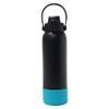 Aquatix Double Wall Insulated 32 Ounce Black Bottle with Silicon Shock Scratch and Dent Resistant Boot (Turquoise) view 1