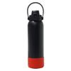 Aquatix Double Wall Insulated 32 Ounce Black Bottle with Silicon Shock Scratch and Dent Resistant Boot (Red) view 1