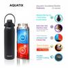 Aquatix Double Wall Insulated 32 Ounce Black Bottle with Silicon Shock Scratch and Dent Resistant Boot (Red) view 4