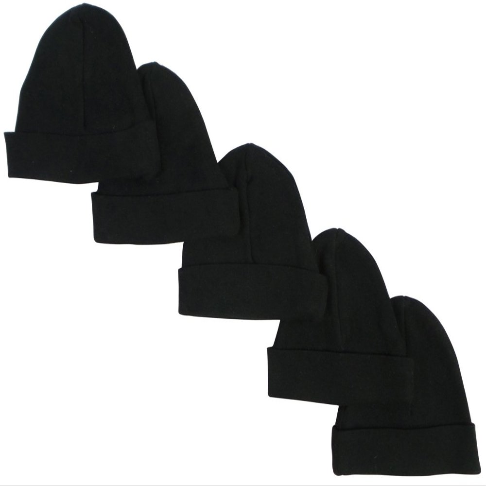 bambini 031-BLACK-5 Baby Cap44; Black - Pack of 5