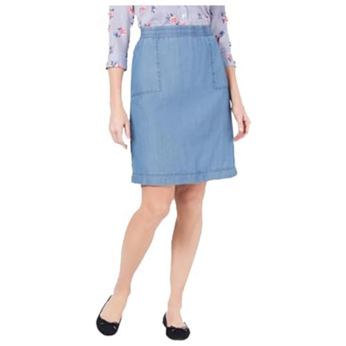 Karen S Petite Cotton Denim Skirt Dark Wash PXS