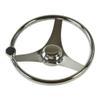 MARINE CITY 304 Stainless Steel 3Spoke Steering Wheel with Control Knob 13-1/2  Polished MarineGrade Wheel for Boats, Yachts & Ships view 1