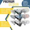 Koova 3 Skateboard Wall Mount Rack Holder | Creative Deck Display | Home or Garage Longboard Storage | Scooter Hanger | Easy Install - Hardware Incl. | Heavy Duty Powder Coated Steel Frame | USA Made view 2