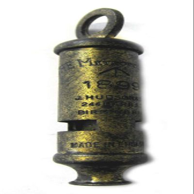 Boer War Whistle 1899 British Army - WW1 Hudson Solid Brass Infantry Artillery Cavalry - Aged