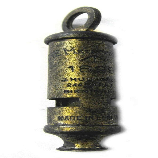 Boer War Whistle 1899 British Army - WW1 Hudson Solid Brass Infantry Artillery Cavalry - Aged