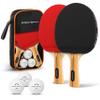 PRO-SPIN Ping Pong Paddles - High-Performance Set with Premium Table Tennis Rackets, 3-Star Ping Pong Balls, Compact Storage Case (2-Player Set, Red) view 1