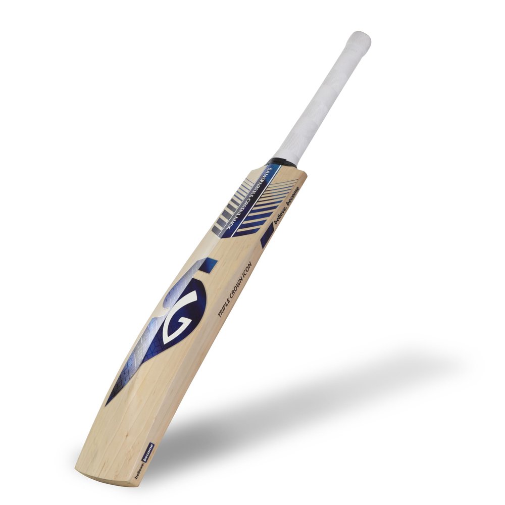 Sg Cricket Bat Triple Crown Icon, Short Handle, Wood, Multicolour