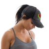 Custom Womens Ponytail Cap Watermelon Style D Embroidery Cotton Messy Bun Distressed Trucker Hats Strap Closure Black Personalized Text Here view 4