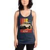 JG Infinite Retro Land Cruiser FJ40 Women's Racerback Tank Vintage Navy view 1