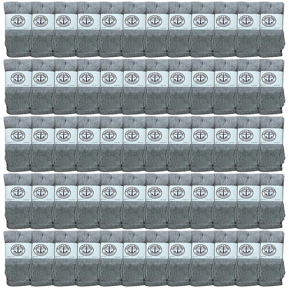 120 Pairs Of Yacht & Smith Wholesale Women's Tube Socks, Women's Cotton Referee Sport Socks Size 9-11 (Gray)