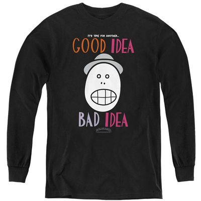 Animaniacs Good Idea Bad Idea Youth Long Sleeve T Shirt, Large Black