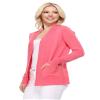 YEMAK Women's Knit Cardigan Sweater  Long Sleeve Open Front Basic Classic Casual Soft Lightweight Knitted Shrug with Pockets MK8558-TEALBLUE-L view 2